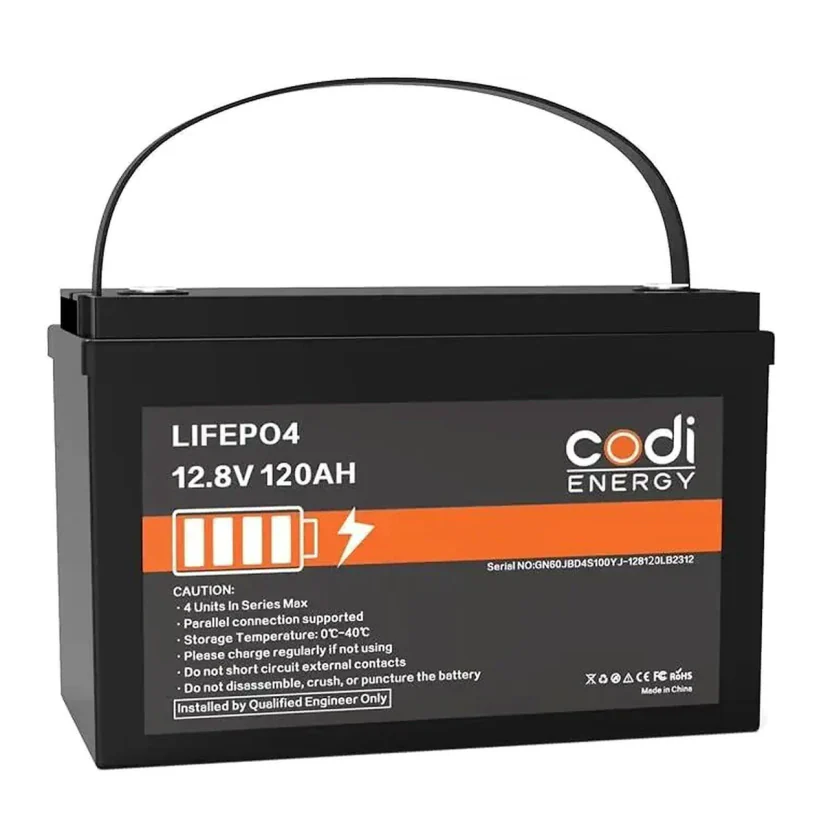 Акумулятор 12V 120А·год LiFePO4 Літій-залізо-фосфатна сумісна акумуляторна батарея CODI 12В 120А·год, 6000 циклів, фото 1