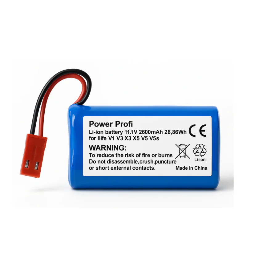 Сумісний акумулятор 11.1V 2600mAh для iLife V1 V3 V3s V5 V5s X3 X5, 2-pin, фото 1