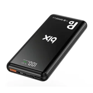 Повербанк Bix PB01-PD 10000mAh, 18W PD/QC 3.0, 2×USB-A, USB-C, чорний