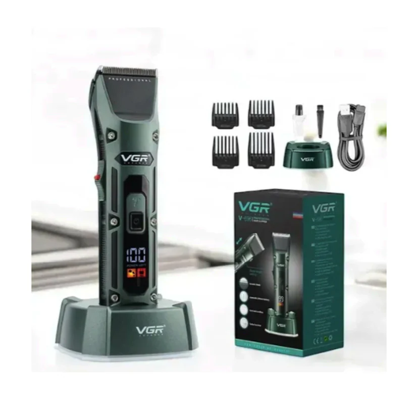 Машинка VGR V-696, 3–12 мм, 2500mAh, 300 хв, 4 гребінця, LED та база, фото 1