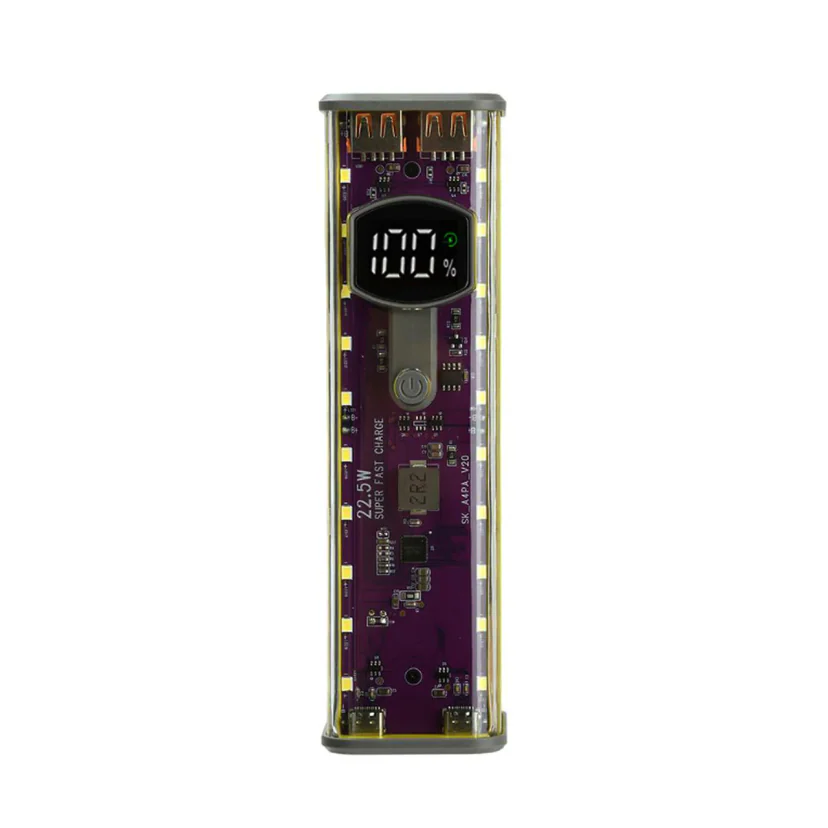 Повербанк BQ-A4PD-V1 12000mAh, 4×21700 Samsung, 22.5W, LED-ліхтар, жовтий, фото 1