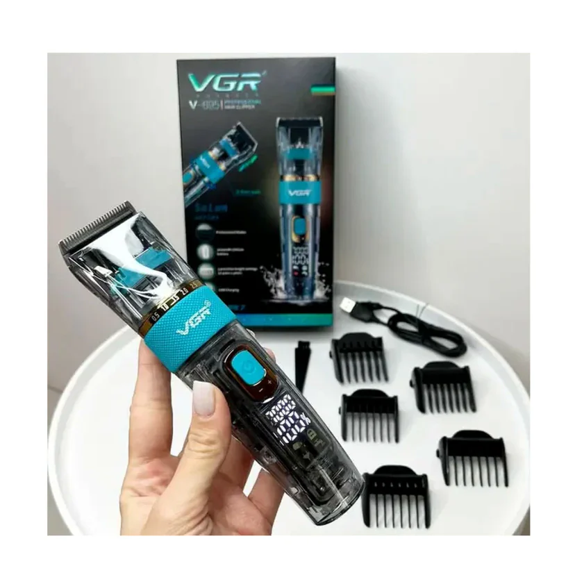 Машинка VGR V-695, 0.5–18 мм, 2600mAh, 300 хв, IPX7, 6 насадок, фото 1